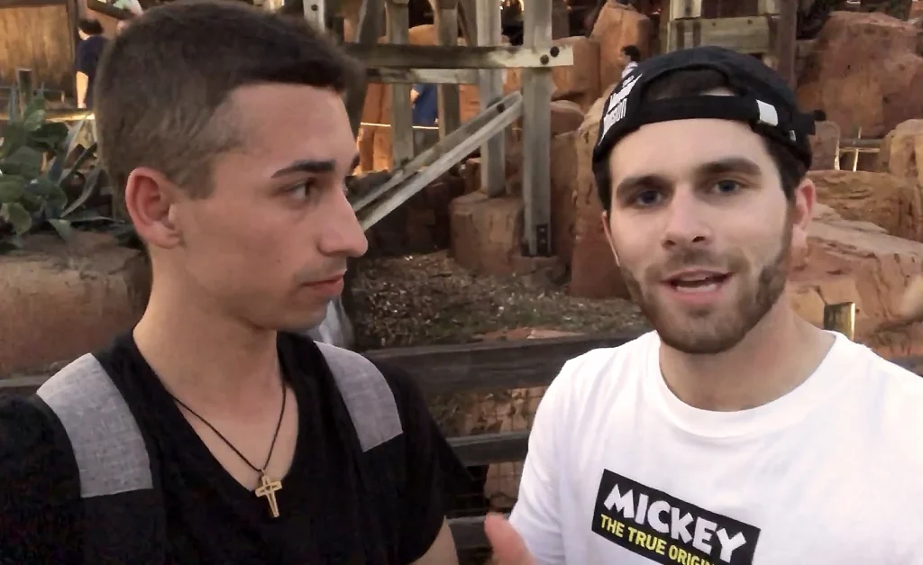 JoJo Crichton and vlogger Kyle Pallo doing a vlog together at Magic Kingdom