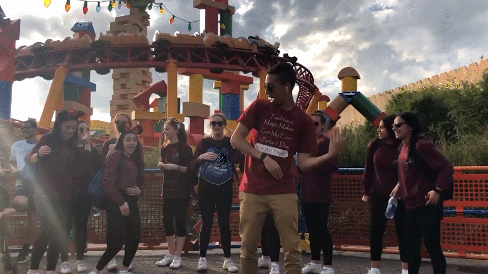 JoJo Crichton dancing with park guests at Disney's Hollywood Studios