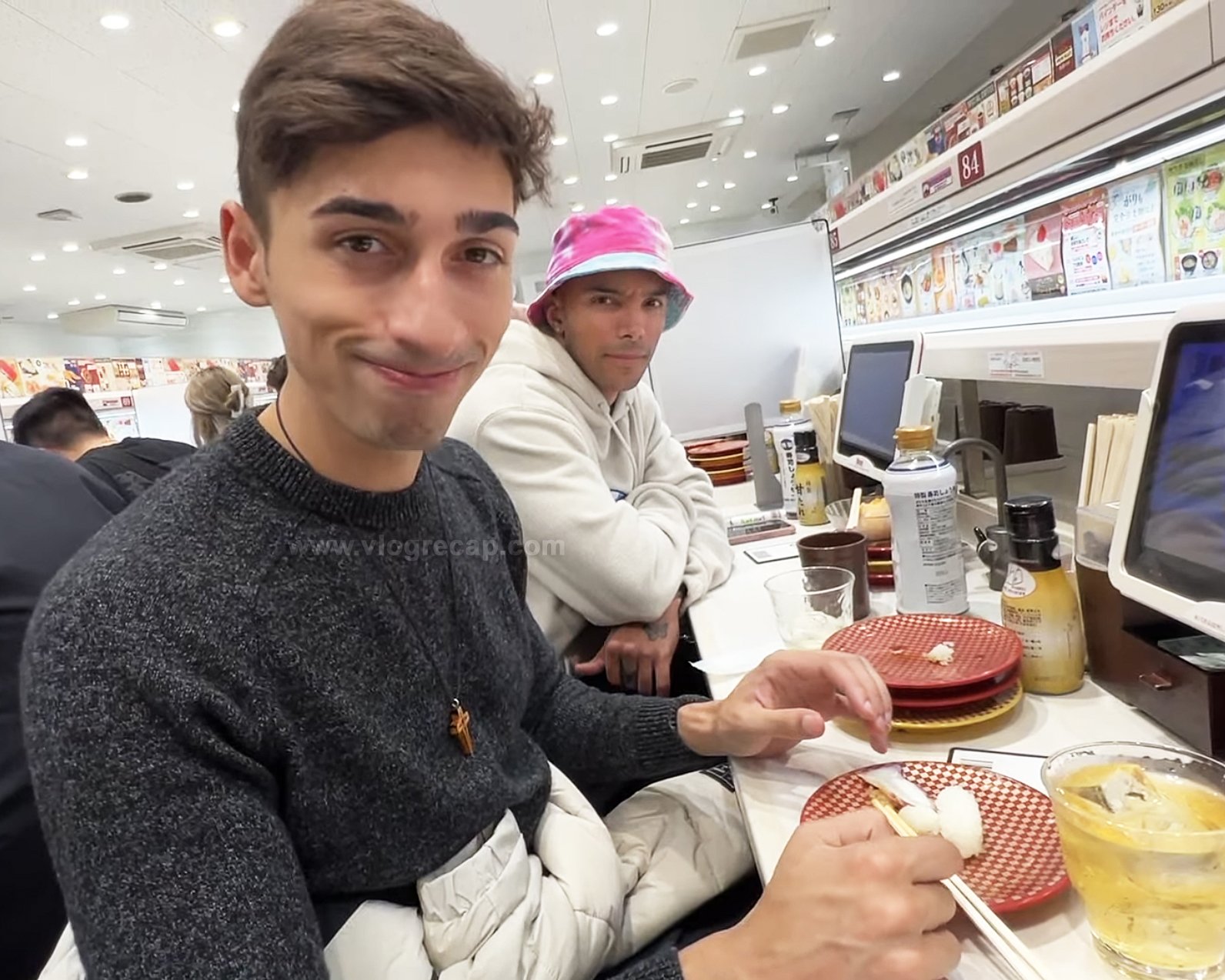 JoJo Crichton and Jete eating in Tokyo