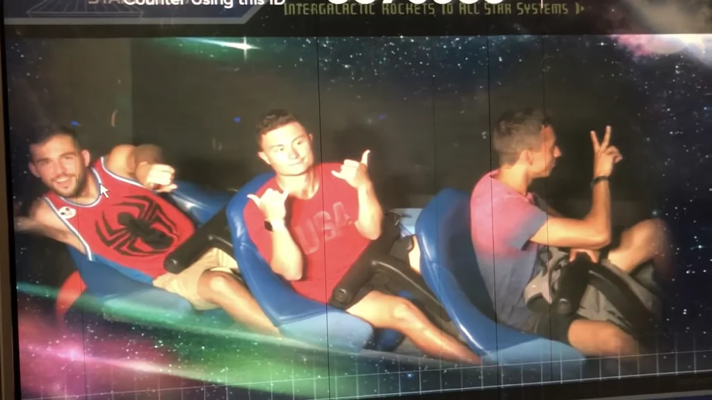 JoJo Crichton on Space Mountain looking the wrong way away from the camera