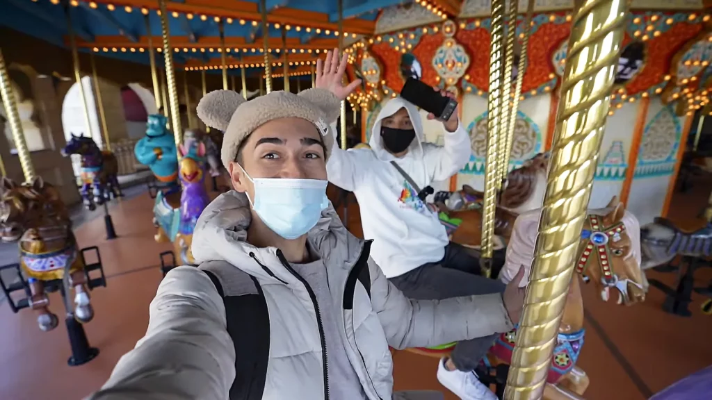 JoJo Crichton and Jete on Caravan Carousel at Tokyo DisneySea