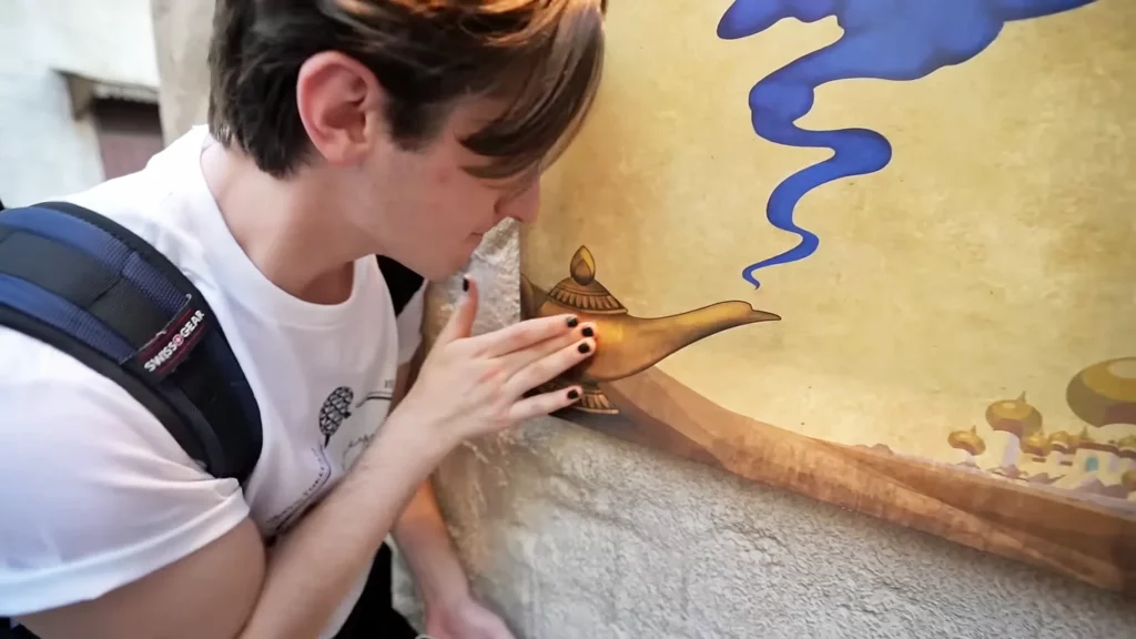 Liam Cole rubbing Aladdin's lamp