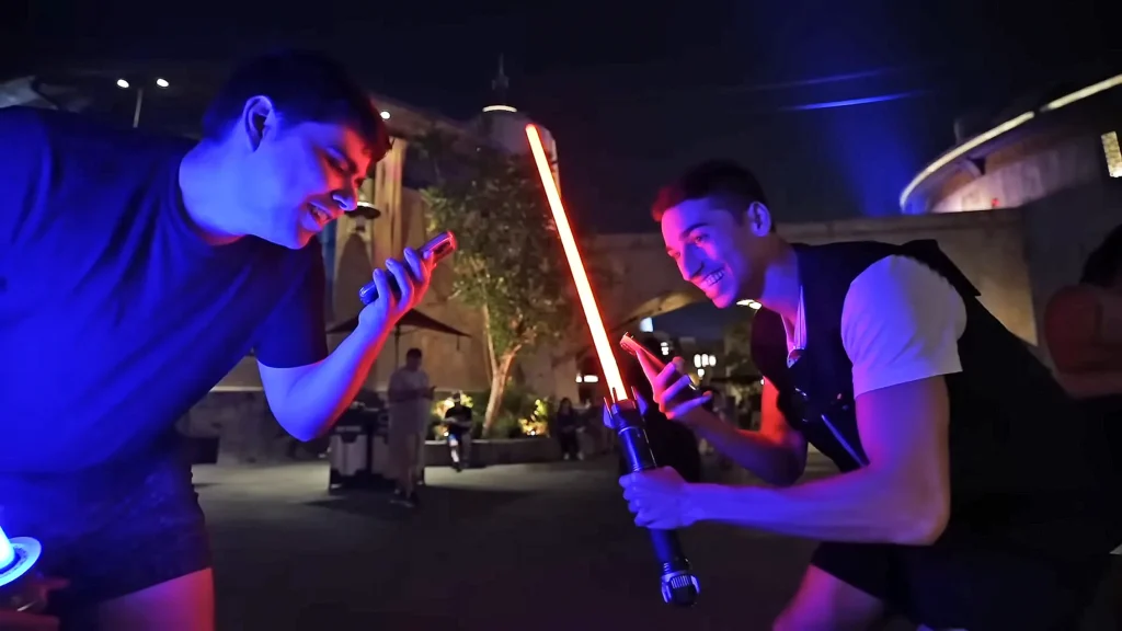 Dan Jansson and JoJo Crichton recreating a Star Wars scene