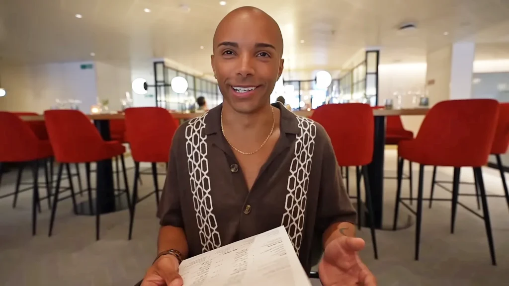 Jason Jeter, aka showmelovejete) eating at Extra Virgin on board Virgin Voyages' Resilient Lady