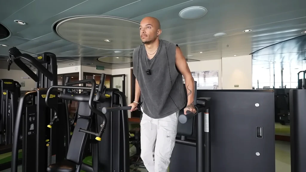Jason Jeter (Jete) in the gym on the Disney Dream